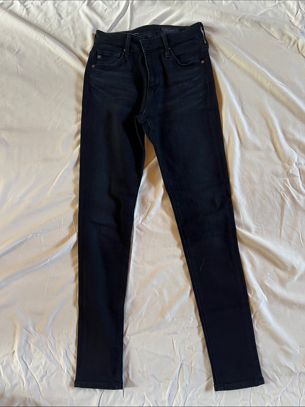 Ag Adriano Goldschmied Black Skinny Jeans - High-Rise Slim Fit